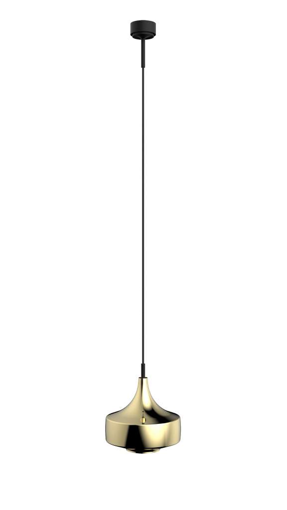 Mawa Design - vesuvio Pendelleuchte - Gold - weiße Amatur - ohne Design - blaues Seil - indoor