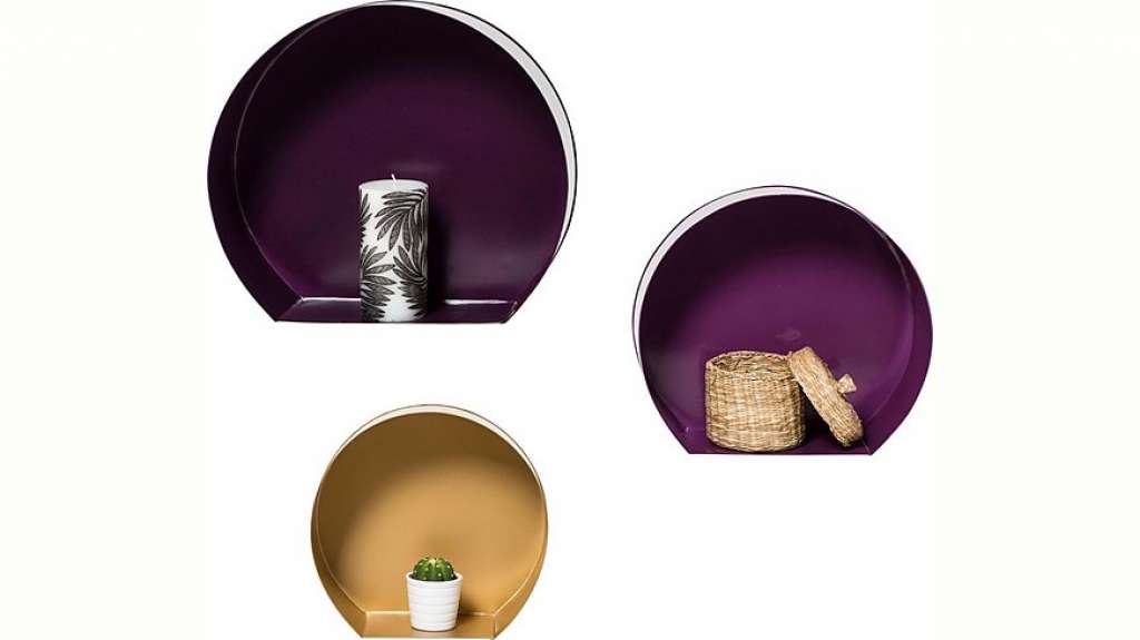 Kayoom Wandregal »TriplePflaume/Pflaume/Gold«