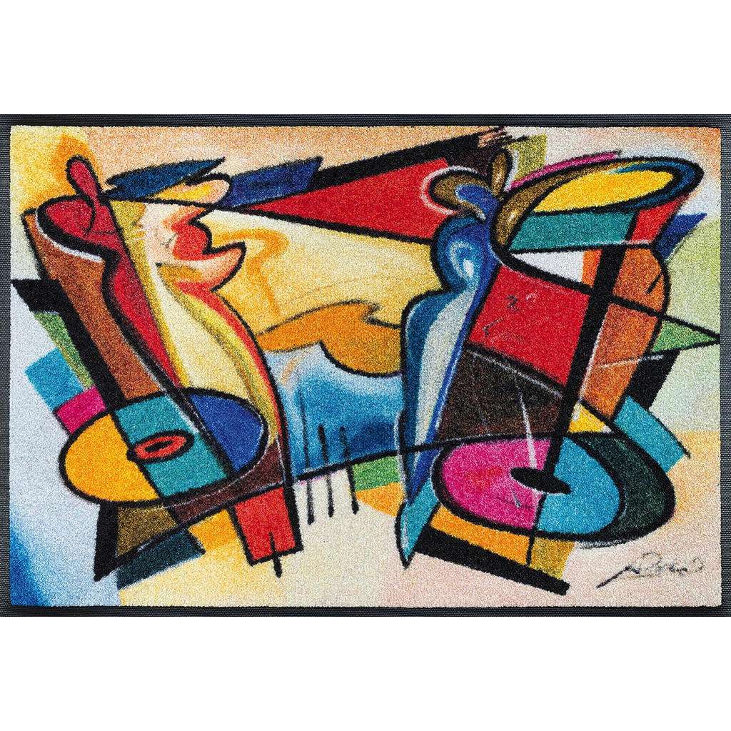 FUßMATTE 50/75 cm Abstraktes Multicolor