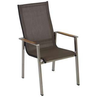 STAPELSESSEL Teakholz Aluminium, Edelstahl Anthrazit, Braun, Edelstahlfarben, Teakfarben