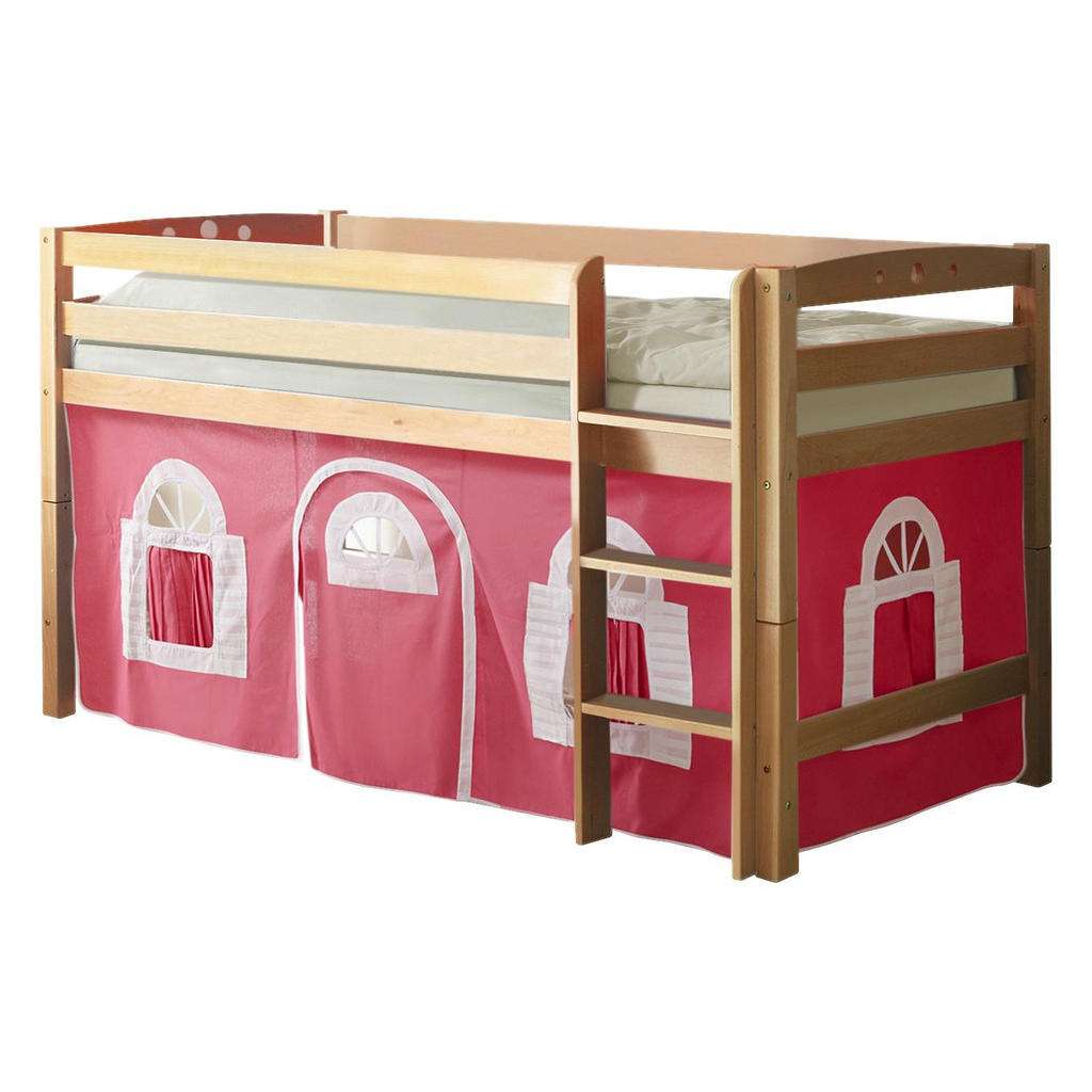 HOCHBETT Buche massiv 90/200 cm Rosa, Weiß Naturfarben