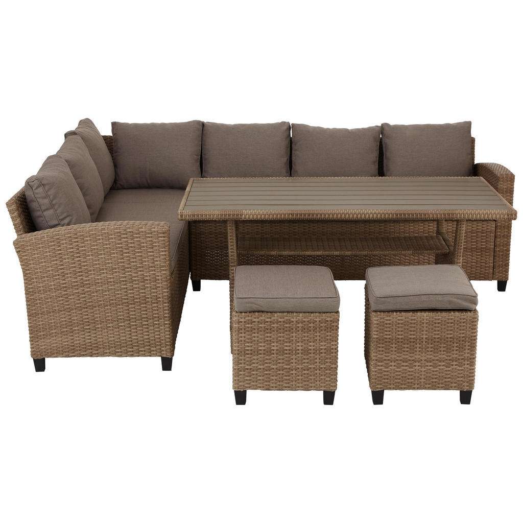DINING-LOUNGESET Hellbraun