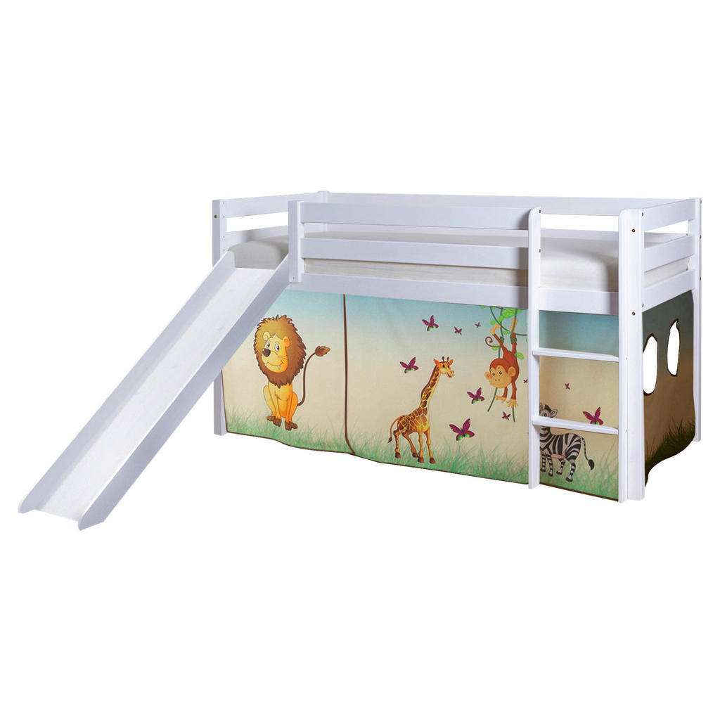 SPIELBETT Kiefer massiv 90/200 cm Multicolor, Weiß