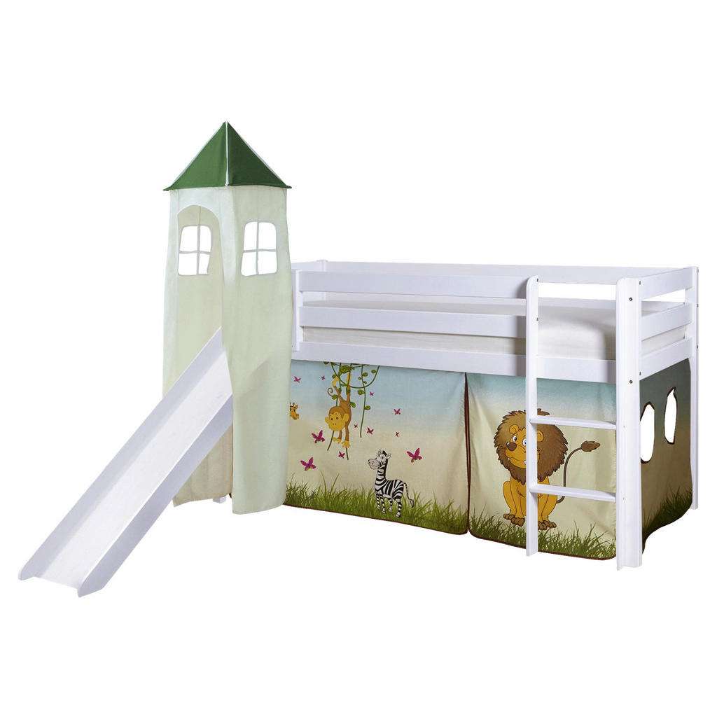 SPIELBETT Kiefer massiv 90/200 cm Multicolor, Weiß