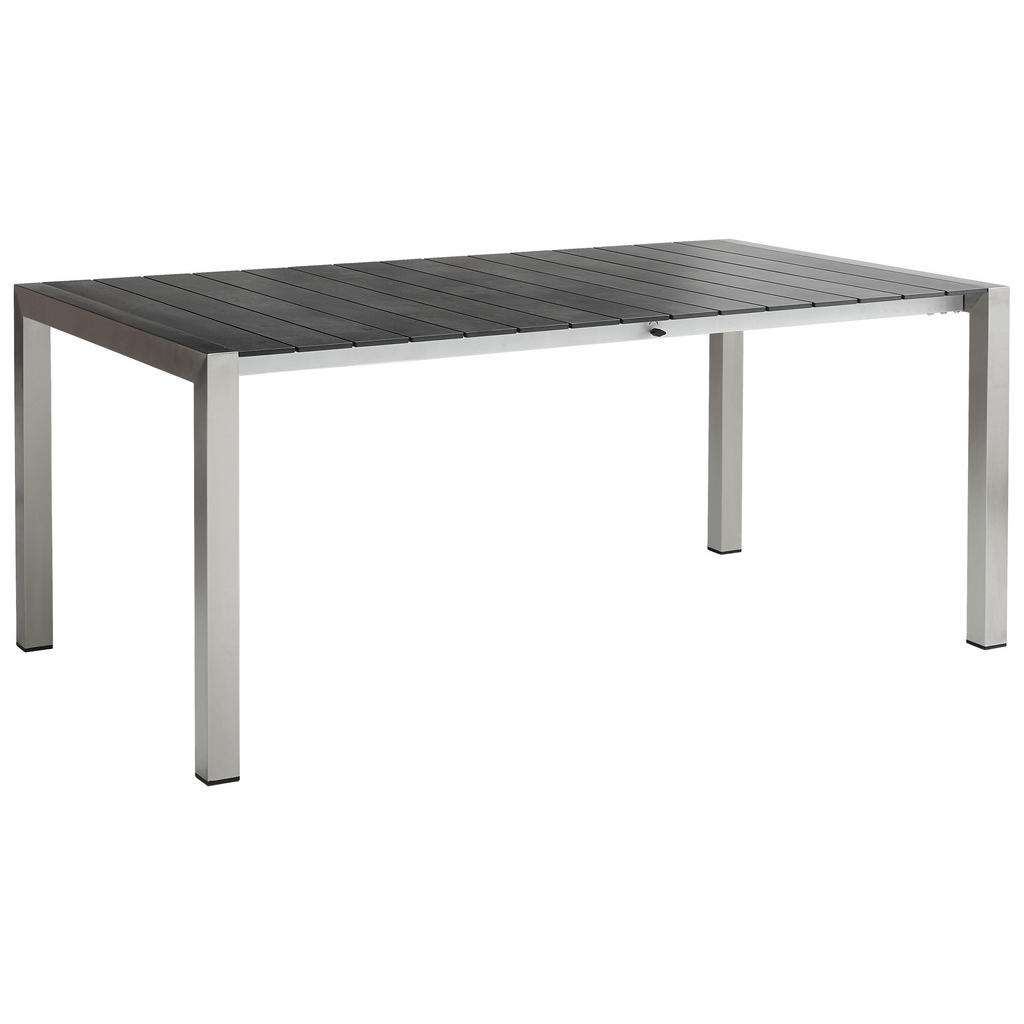 GARTENTISCH Metall, Kunststoff Edelstahlfarben, Dunkelgrau