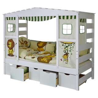 SPIELBETT Kiefer massiv 90/200 cm Multicolor, Weiß