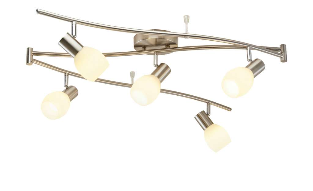 KHG Deckenstrahler, 5-flammig Nickel matt ¦ silber ¦ Maße (cm): B: 13 H: 23 Lampen & Leuchten > LED-Leuchten > LED-Strahler & Spots - Höffner