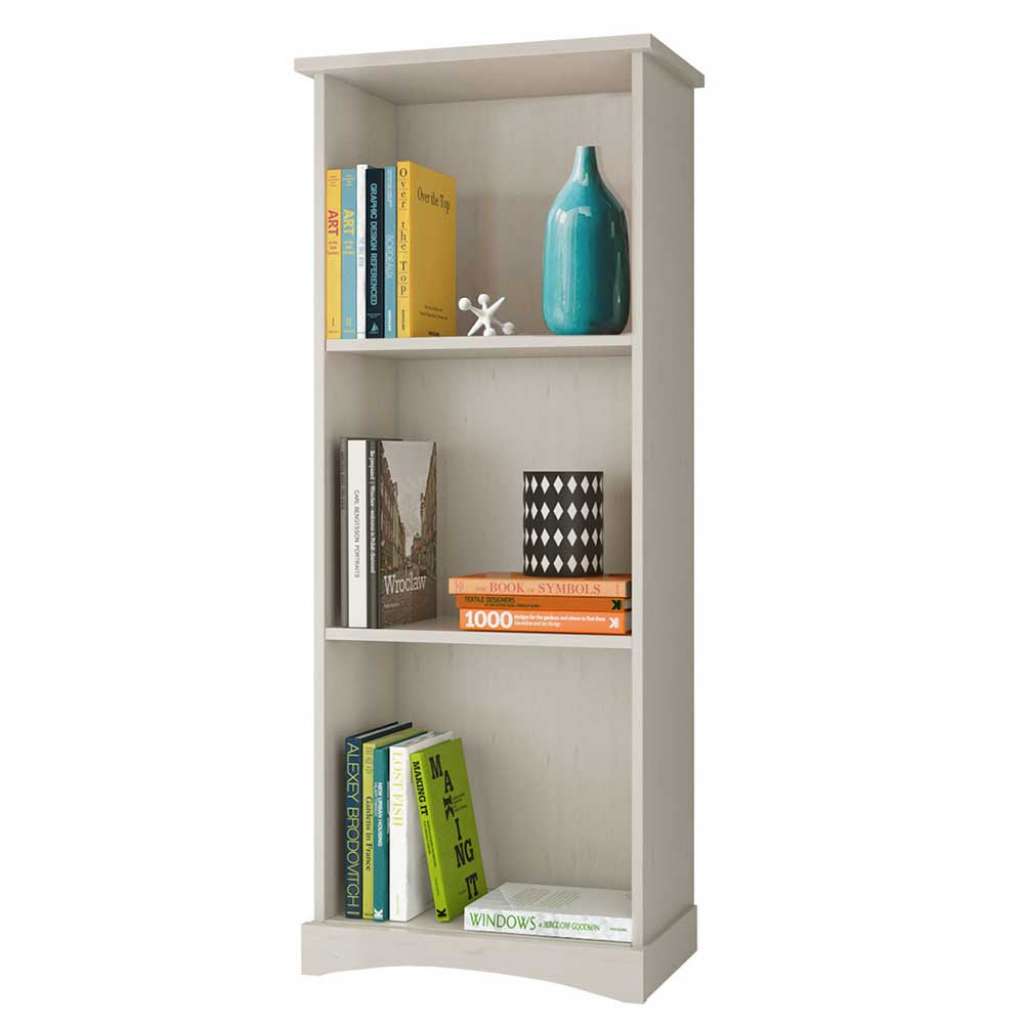 Standregal in Weiß Kiefer massiv 140 cm hoch
