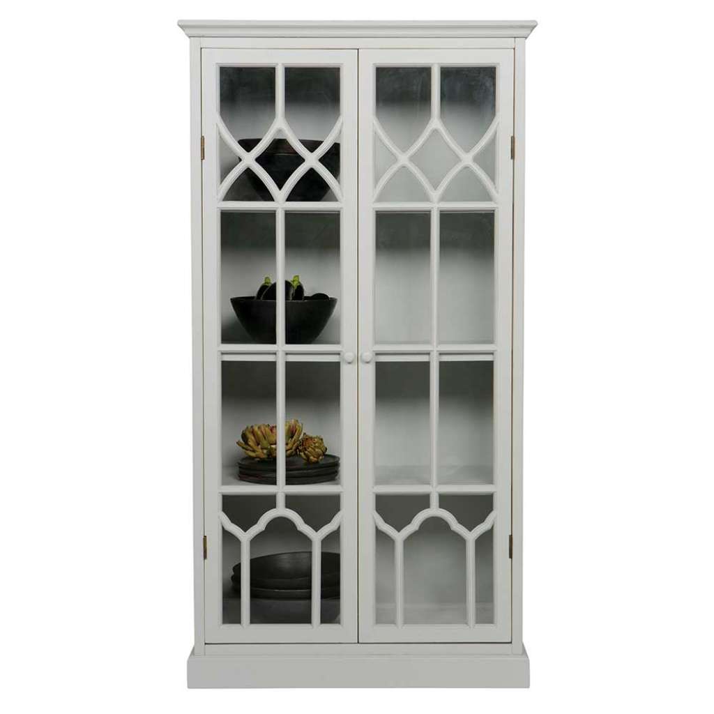 Wohnzimmervitrine in Hellgrau Vintage Design