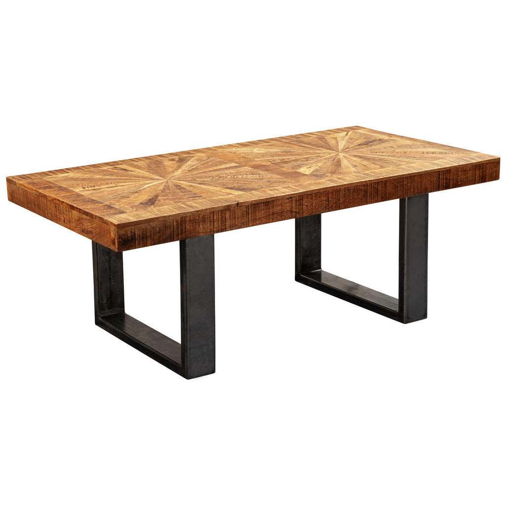 COUCHTISCH Mangoholz massiv rechteckig Naturfarben