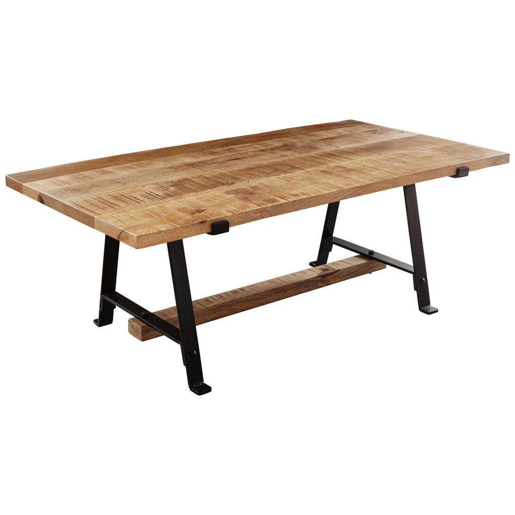 COUCHTISCH Mangoholz massiv rechteckig Naturfarben