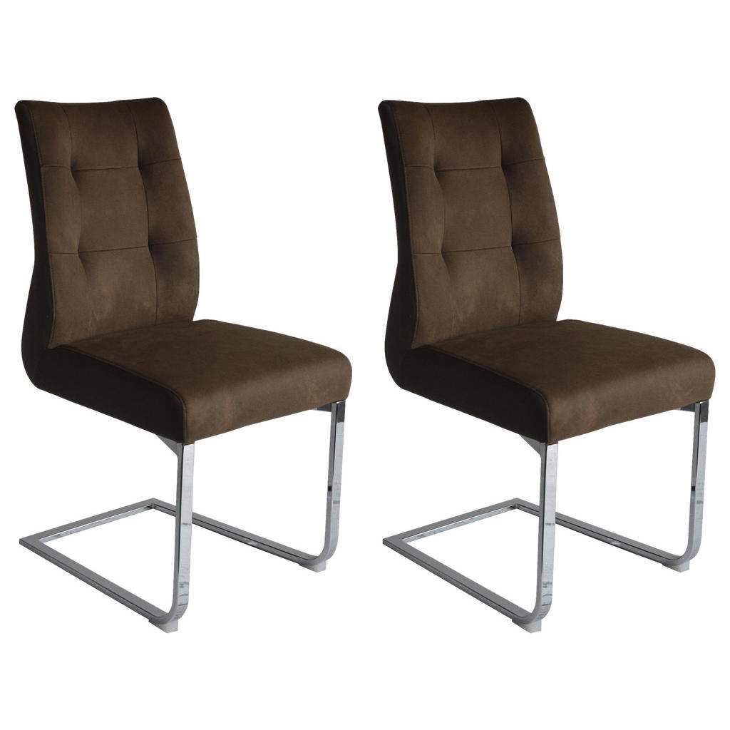 STUHL-SET Braun, Chromfarben