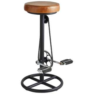 BARHOCKER Echtleder Braun, Schwarz