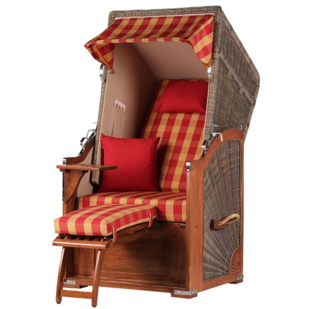 Strandkorb Keitum Single Mahagoni PE grey Dessin 508