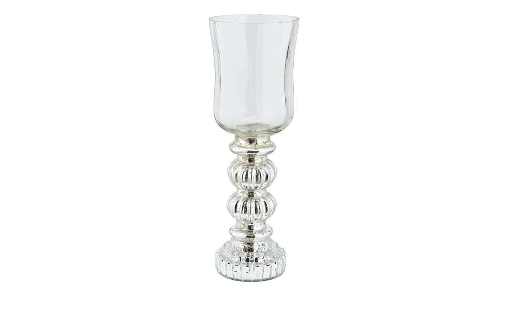 Windlicht ¦ silber ¦ Glas  ¦ Maße (cm): H: 25 Ø: 8.5 Dekoration > Laternen & Windlichter - Höffner