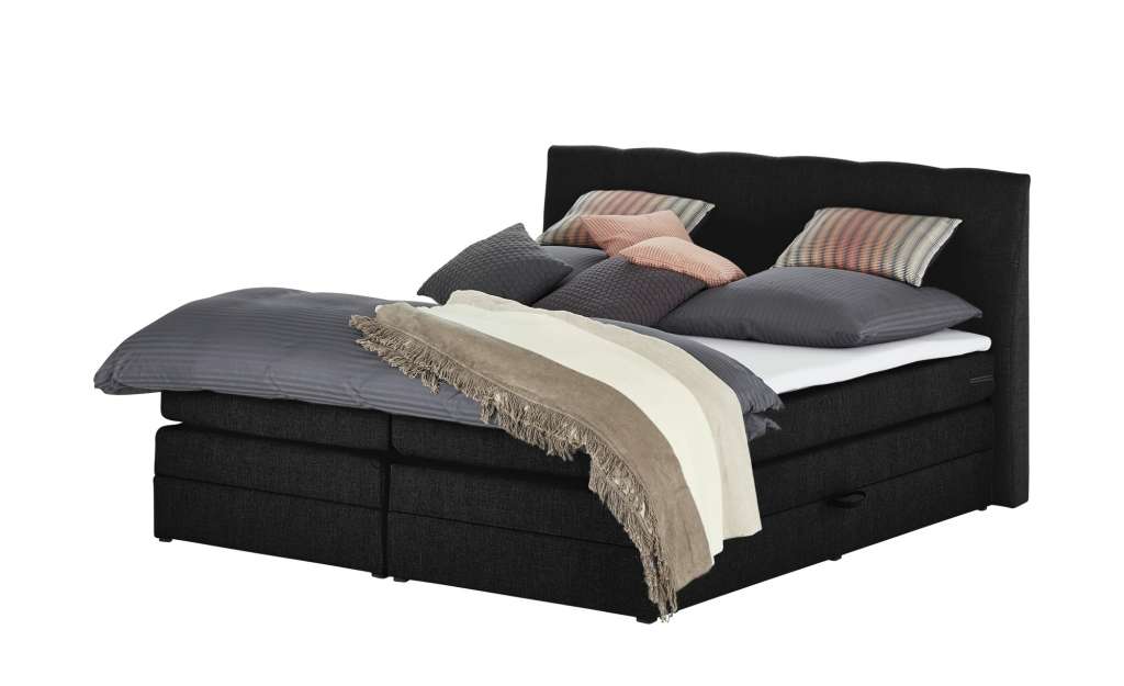 uno Boxspringbett  Saranda ¦ schwarz ¦ Maße (cm): B: 196 H: 113 Betten > Boxspringbetten > Boxspringbetten 180x200 - Höffner