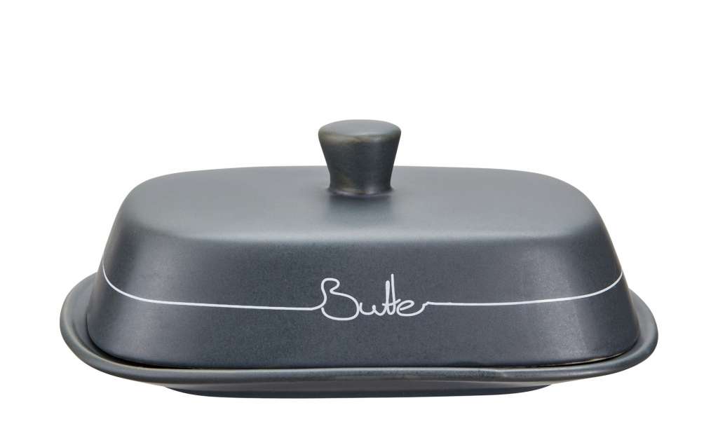 KHG Butterdose ¦ grau ¦ Steinzeug/Steingut, Steinzeug ¦ Maße (cm): B: 12,5 H: 8 Küchenzubehör & Helfer > Küchenhelfer - Höffner