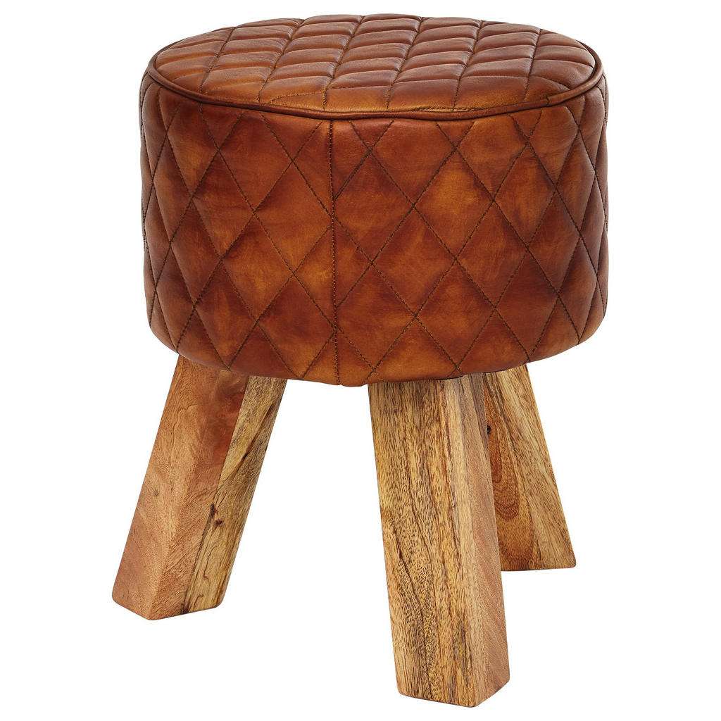 HOCKER Echtleder Braun