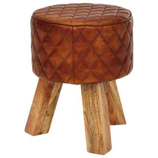 HOCKER Echtleder Braun
