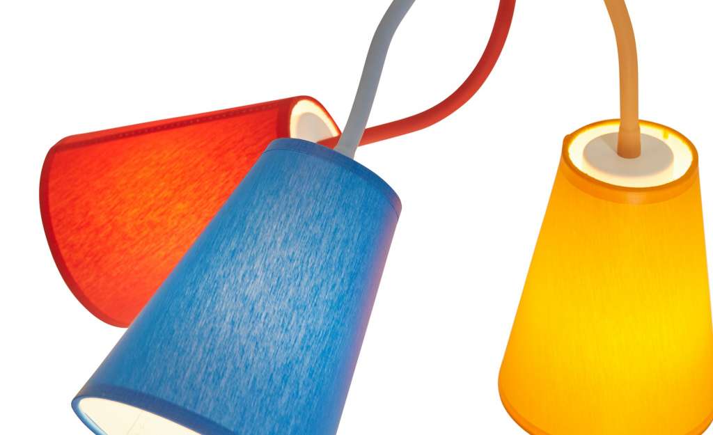 Deckenleuchte, 5-flammig, Schirme bunt ¦ mehrfarbig ¦ Maße (cm): H: 59 Ø: 106 Lampen & Leuchten > Innenleuchten > Deckenleuchten - Höffner