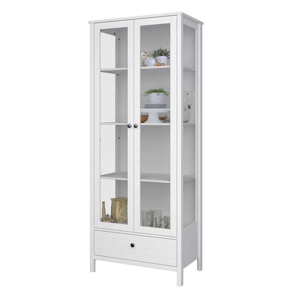 Standvitrine in Weiß Skandi Design