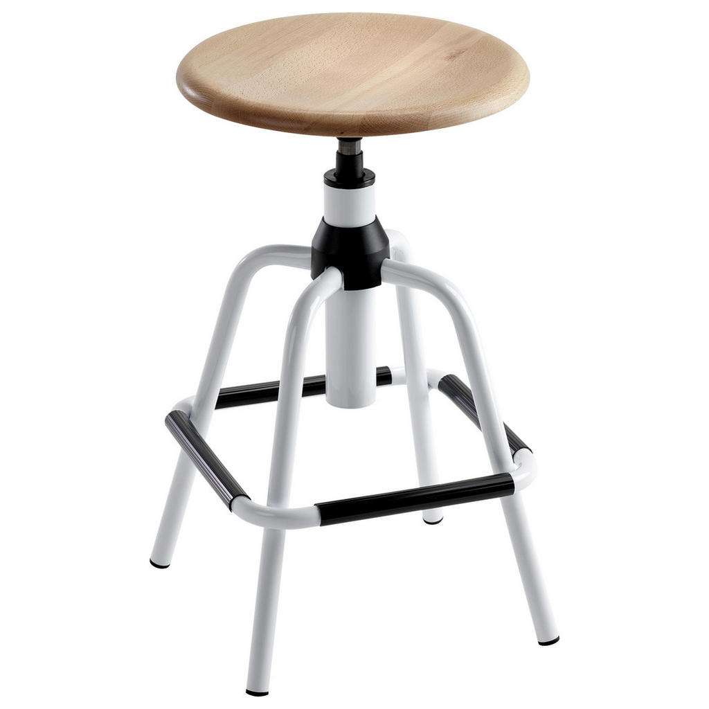 DREHHOCKER Schwarz, Weiß, Buchefarben