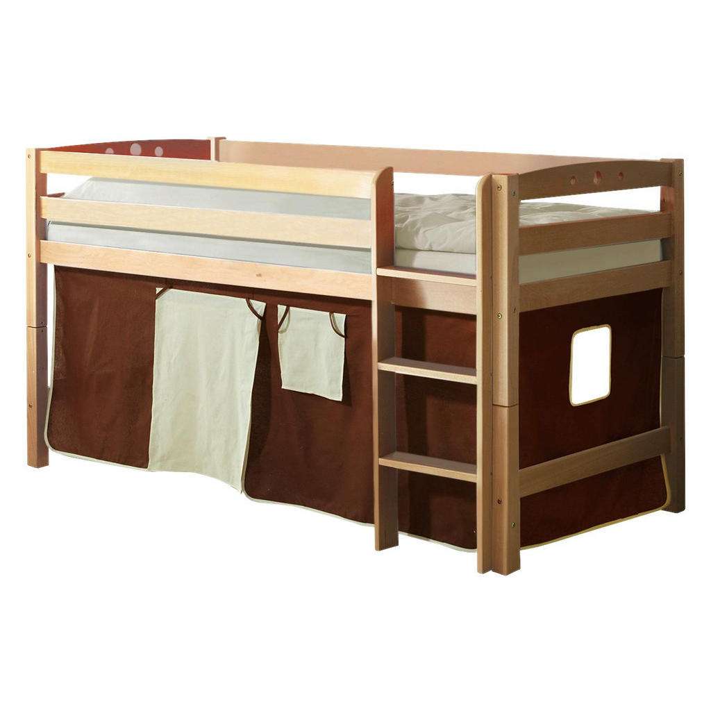 HOCHBETT Buche massiv 90/200 cm Braun, Beige Naturfarben