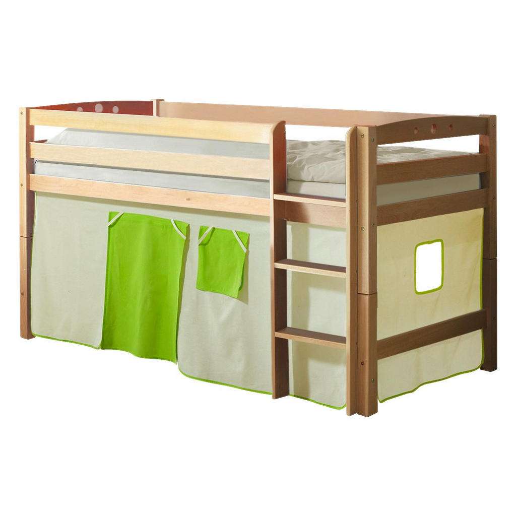 HOCHBETT Buche massiv 90/200 cm Grün, Beige Naturfarben