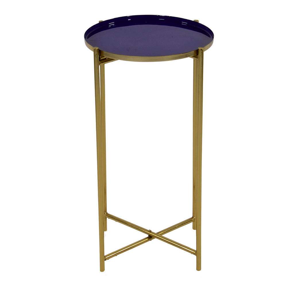 BEISTELLTISCH Goldfarben, Dunkelblau