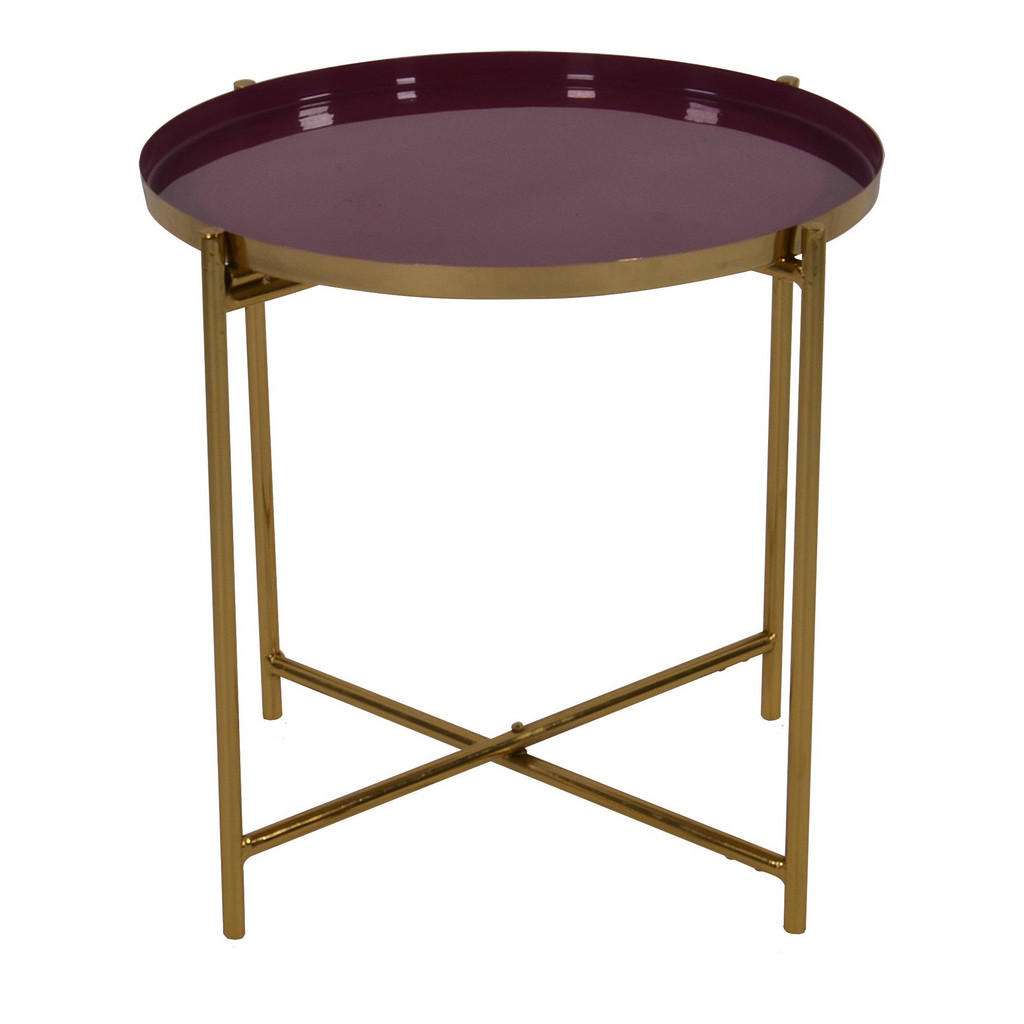BEISTELLTISCH Goldfarben, Brombeere