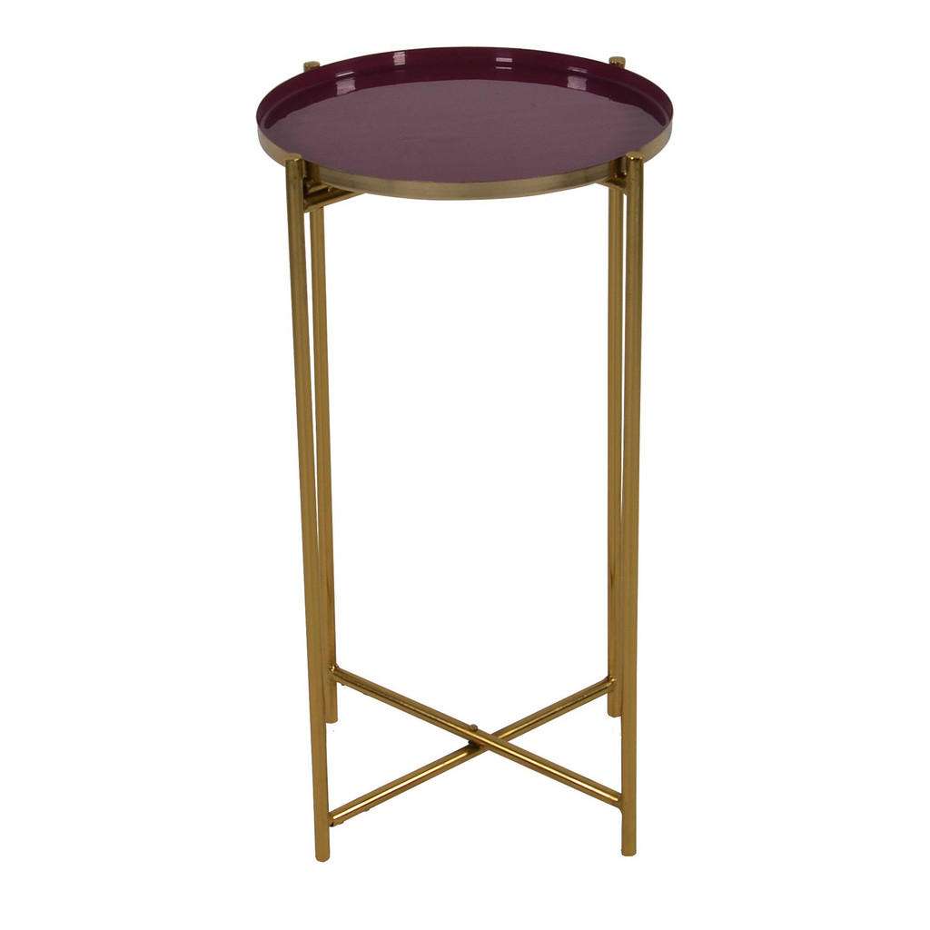 BEISTELLTISCH Goldfarben, Brombeere