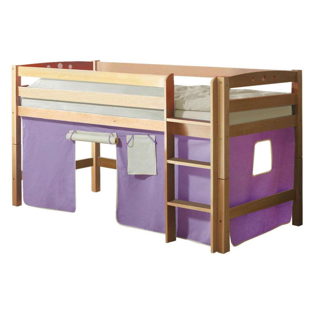 HOCHBETT Buche massiv 90/200 cm Lila, Beige Naturfarben