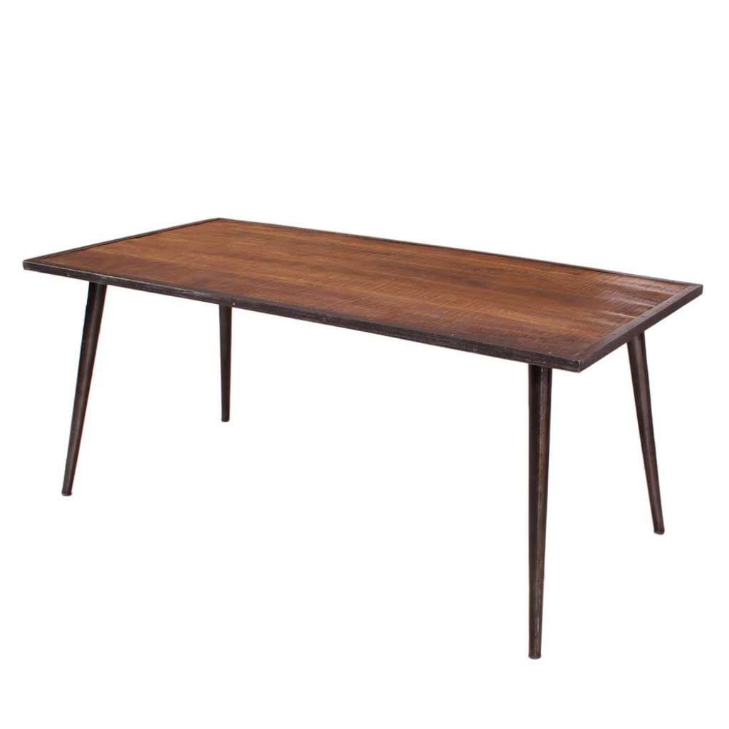Esszimmer Tisch aus Mangobaum Massivholz und Eisen 140 cm breit