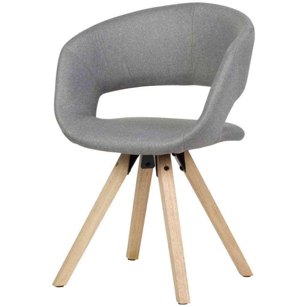 Essstuhl in Hellgrau Webstoff offener Rückenlehne