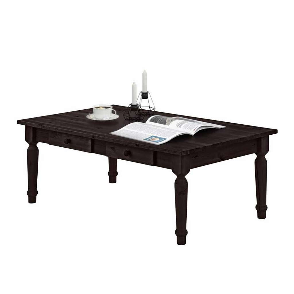 Landhaus Wohnzimmertisch in Wengefarben Kiefer Massivholz