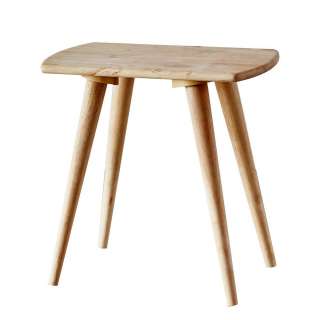 Massivholz Sitzhocker im Skandi Design Lehne (2er Set)