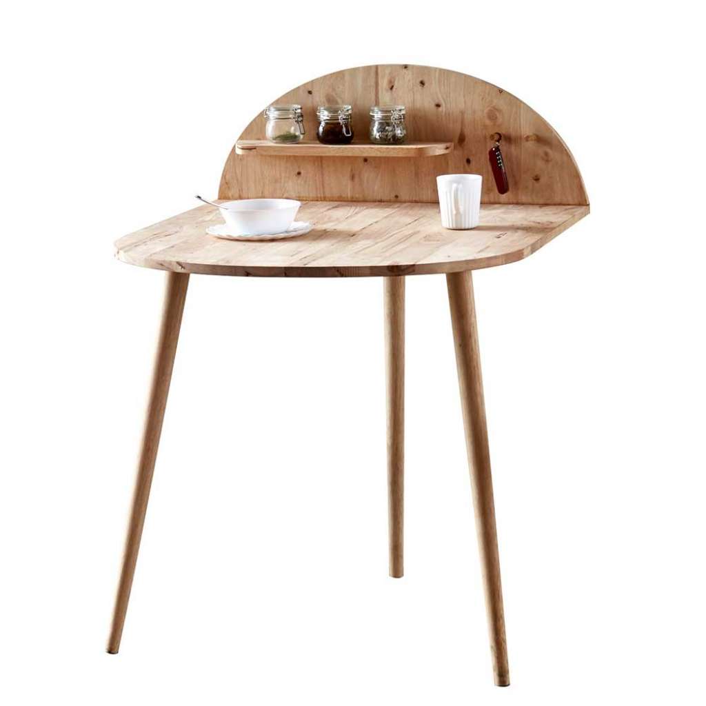 Holztisch im Skandi Design Ablage