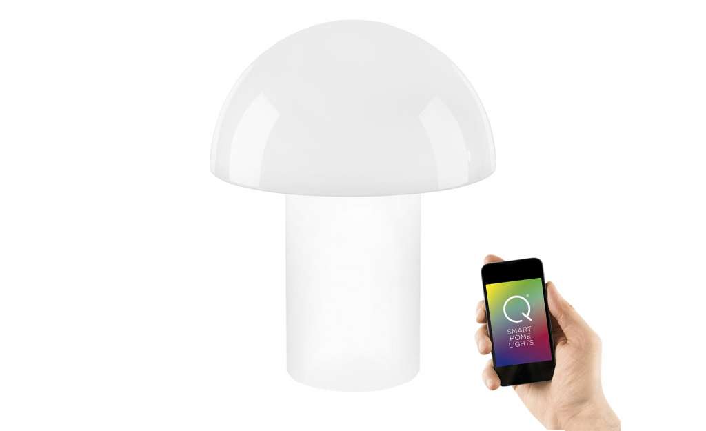 Q-Smart Home Lights Smart Home, Q-Tischleuchte, Glas ¦ weiß ¦ Glas  ¦ Maße (cm): H: 27 Ø: 22 Lampen & Leuchten > Innenleuchten > Tischlampen - Höffner
