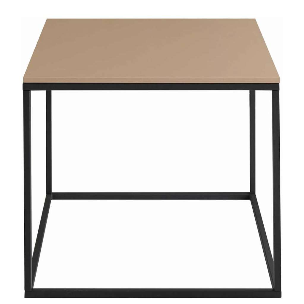 Sofa Beistelltisch in Hellbraun und Schwarz 50 cm breit