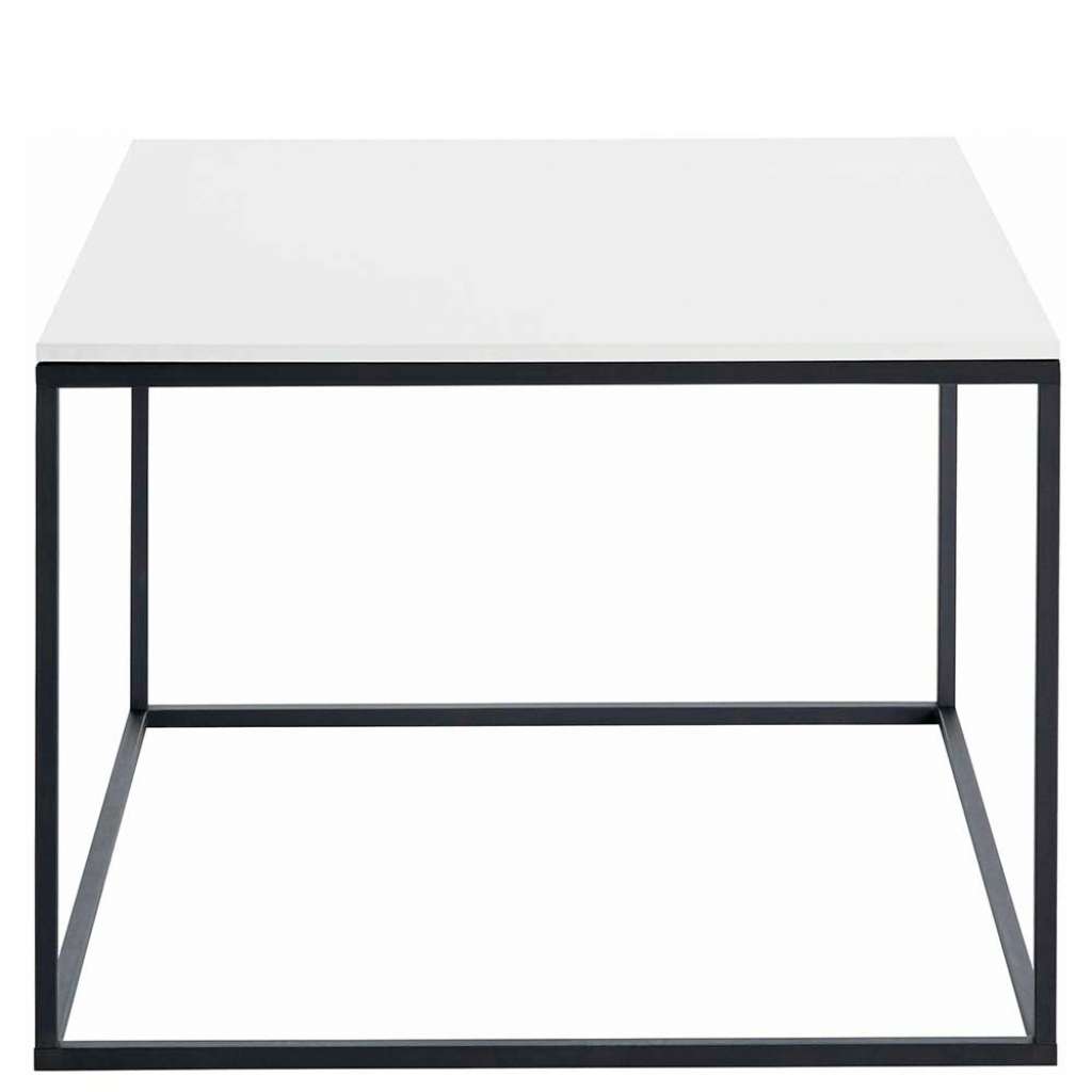 Wohnzimmer Tisch in Weiß und Schwarz 50 cm breit