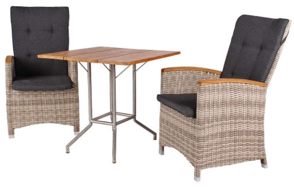 Relaxsessel Siena und Tisch Vancouver Teak-KOMPLETTSET