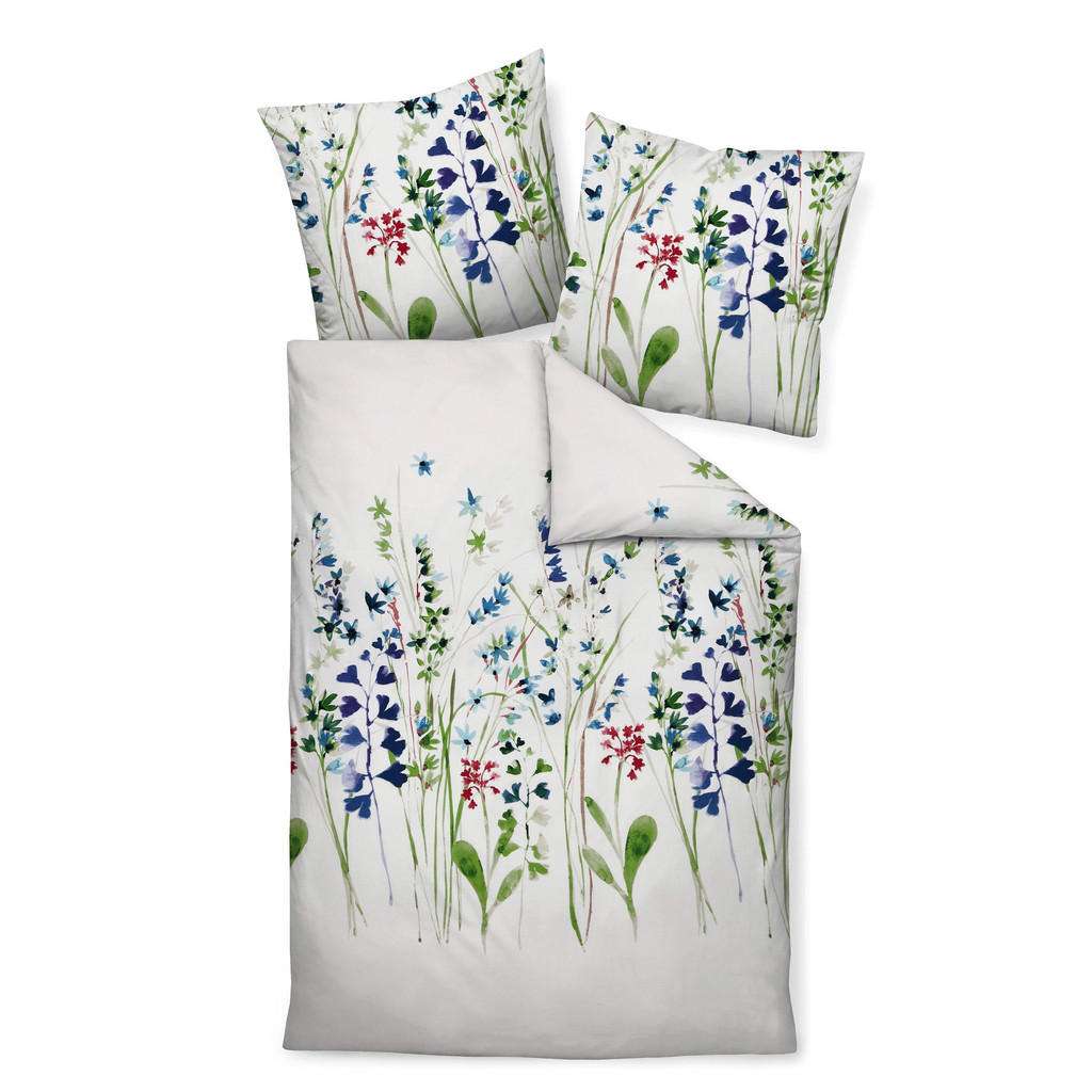 BETTWÄSCHE Makosatin Multicolor, Weiß 135/200 cm