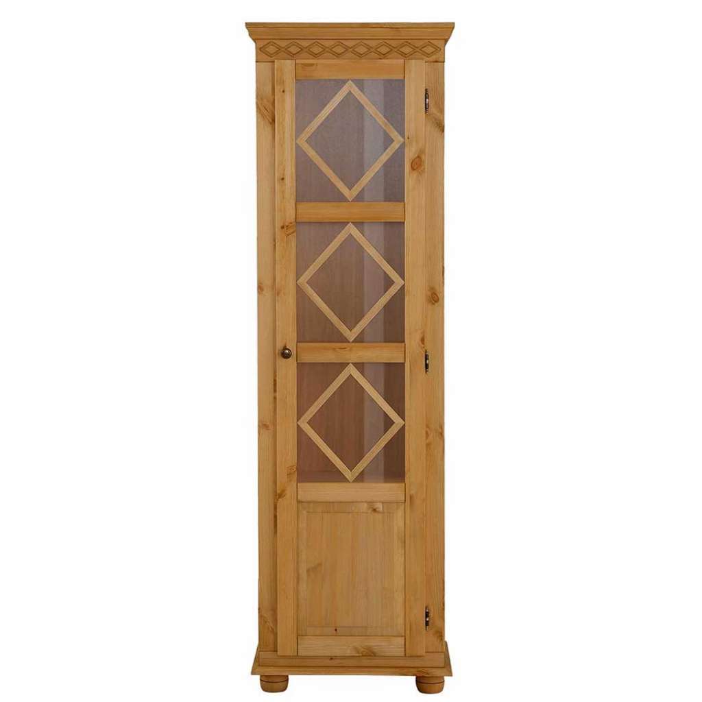 Vitrine aus Kiefer Massivholz 55 cm breit