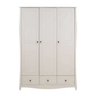 Schrank in Creme Weiß Kiefer Massivholz