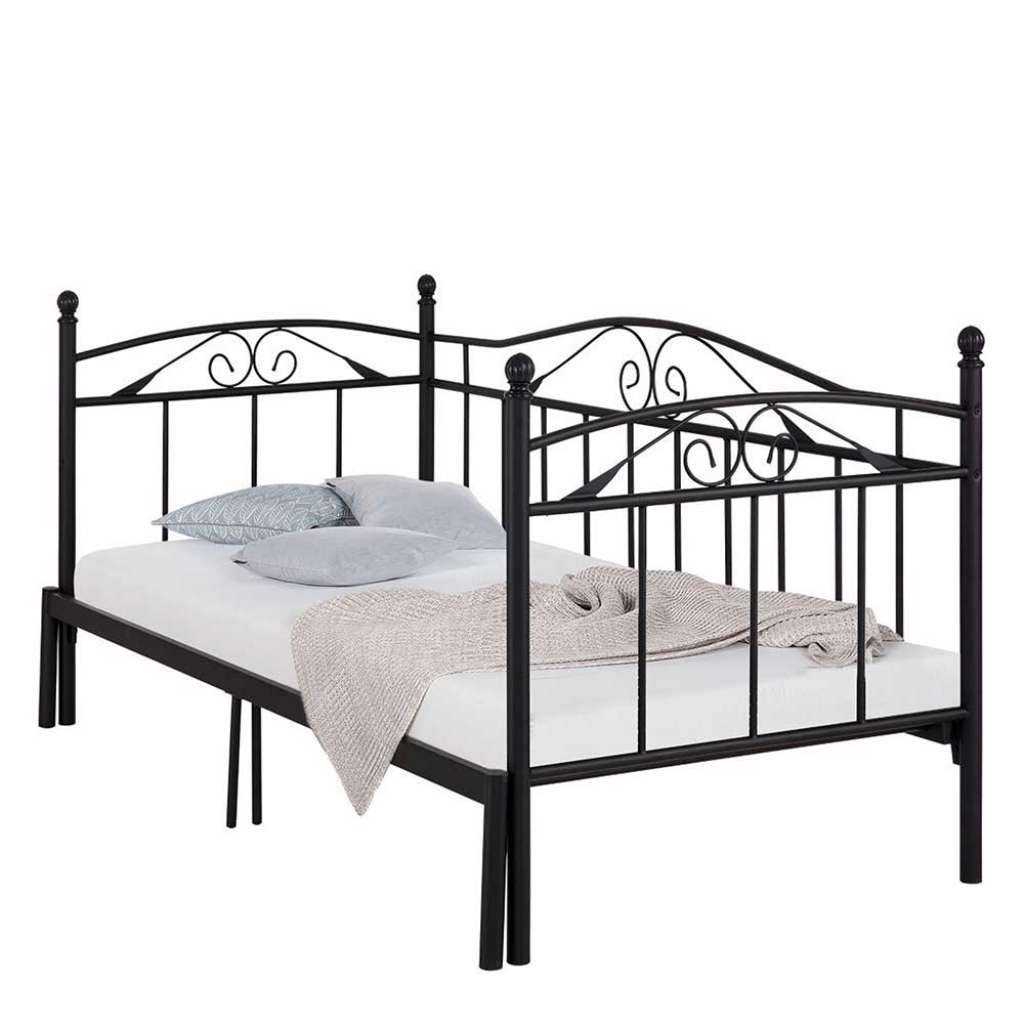 Vintage Design Einzelbett in Schwarz Metall