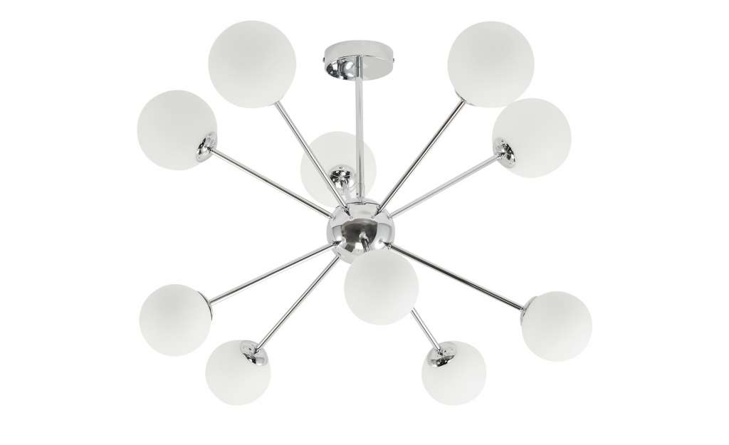 Meisterleuchten Deckenleuchte, 10-flammig mit Glaskugeln ¦ silber ¦ Maße (cm): B: 62,6 H: 48,3 Lampen & Leuchten > Innenleuchten > Deckenleuchten - Höffner