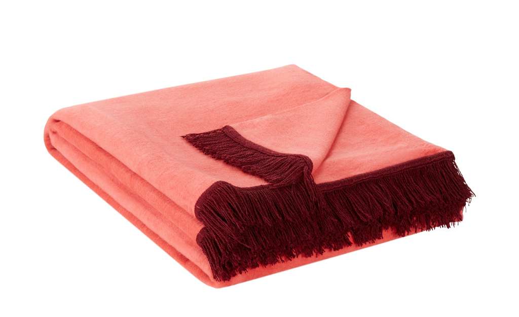 HOME STORY Wohndecke mit Fransen  Sophia ¦ rot ¦ 60% Baumwolle, 40% Polyacryl  ¦ Maße (cm): B: 150 Heimtextilien > Kuscheldecken - Höffner