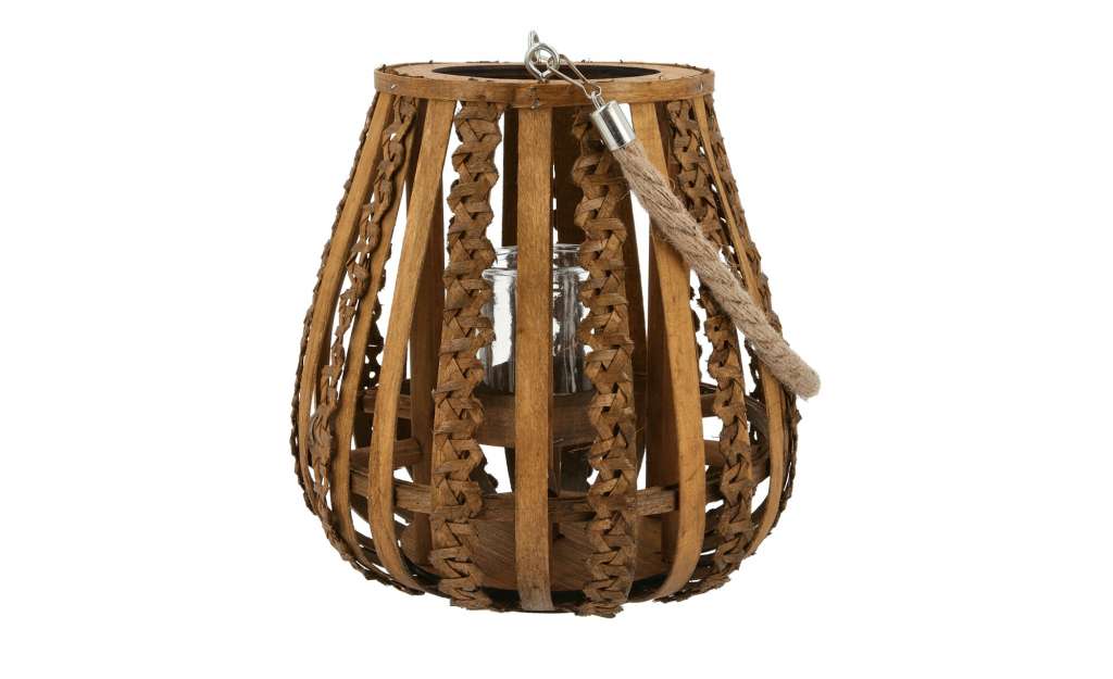 Windlicht ¦ braun ¦ Glas , Holz, Metall ¦ Maße (cm): H: 26 Ø: 25 Dekoration > Laternen & Windlichter - Höffner