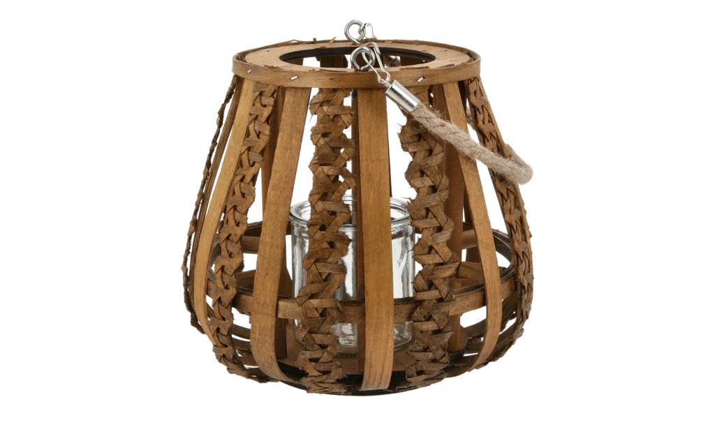Windlicht ¦ braun ¦ Glas , Holz, Metall ¦ Maße (cm): H: 19 Ø: 21 Dekoration > Laternen & Windlichter - Höffner