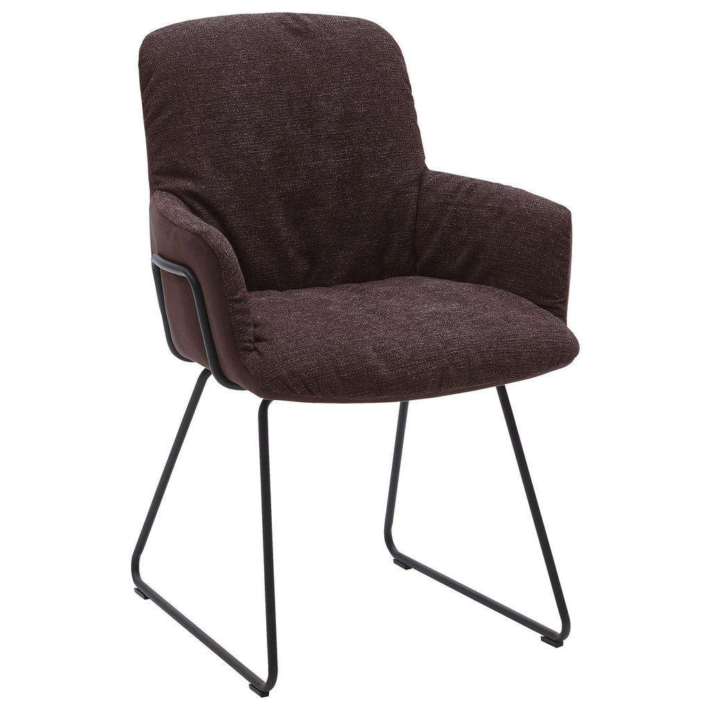 ARMLEHNSTUHL Struktur Anthrazit, Cappuccino